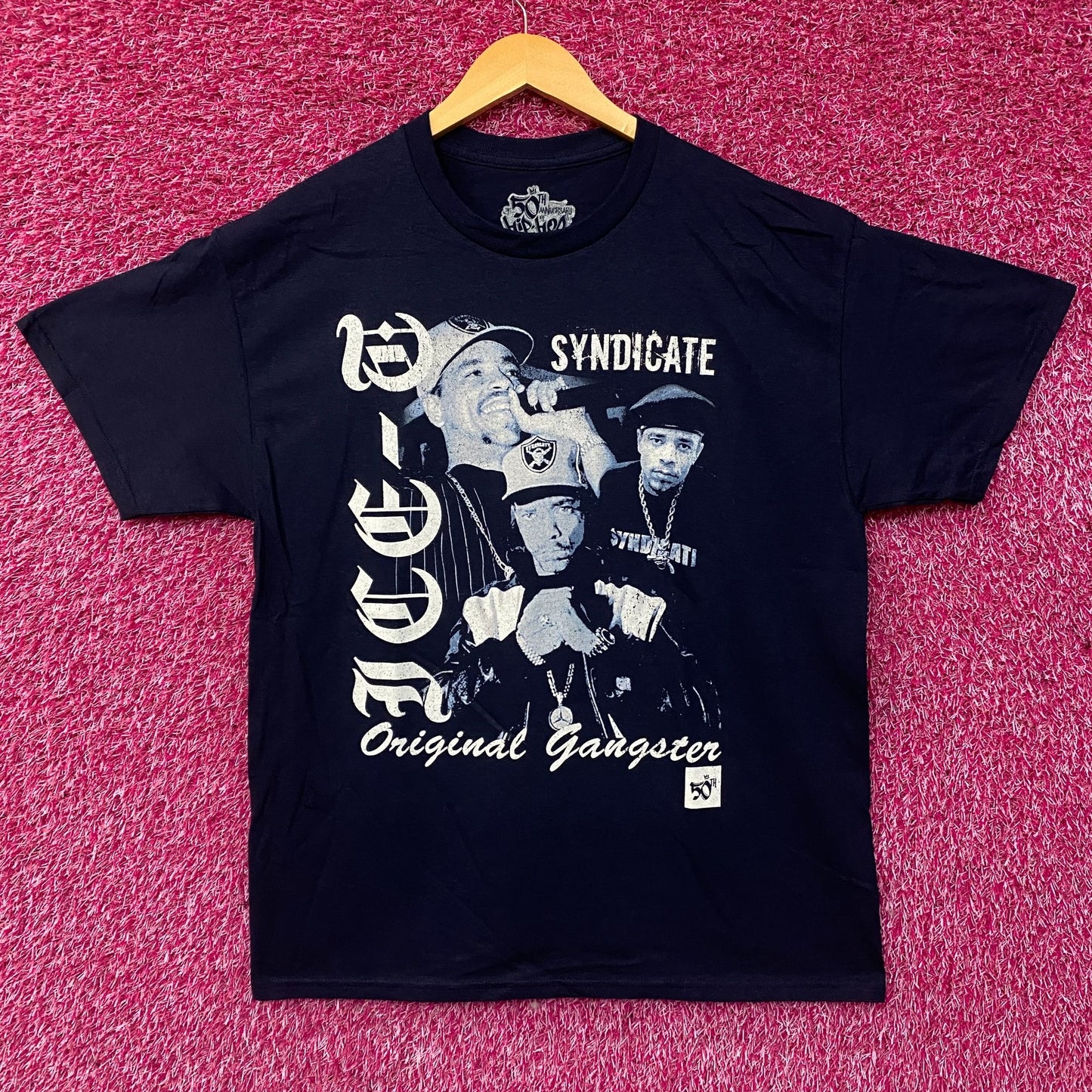 Ice-T Rhyme Syndicate 50th Anniversary of Hip Hop Graphic T-Shirt Large
