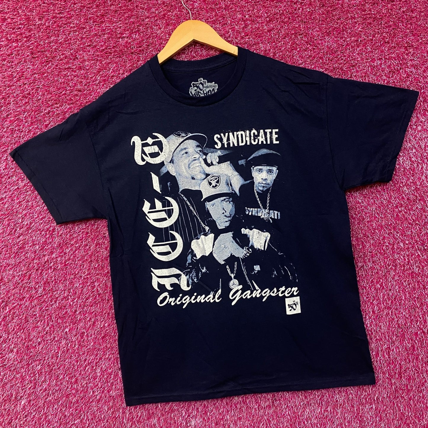 Ice-T Rhyme Syndicate 50th Anniversary of Hip Hop Graphic T-Shirt Large