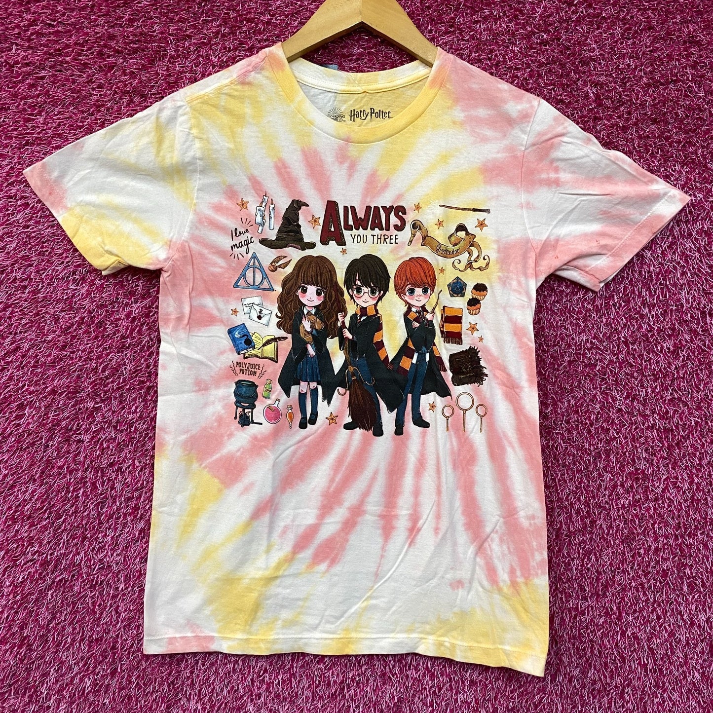Harry Potter Chibi Hermoine, Ron, Harry tiedye T-shirt size Small
