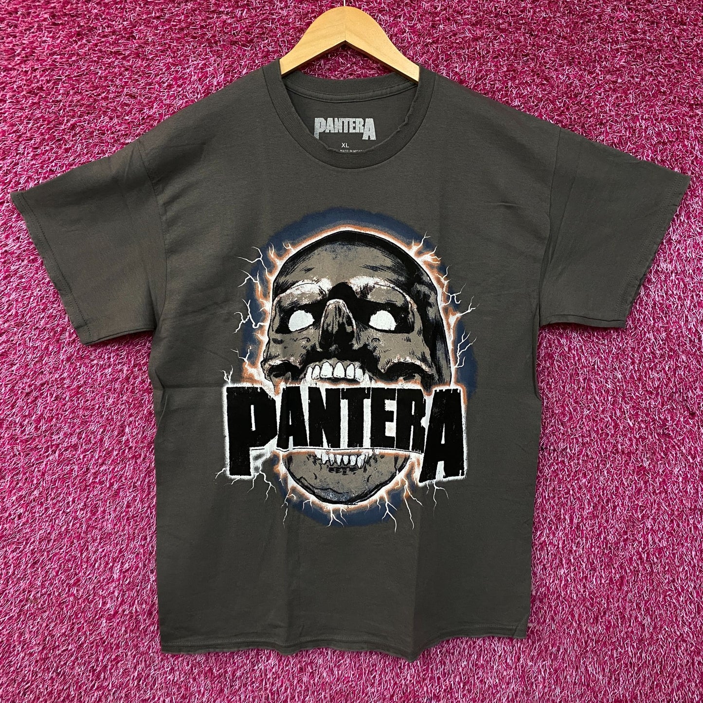 Pantera Lightning Skulls Metal Band Graphic T-Shirt XL