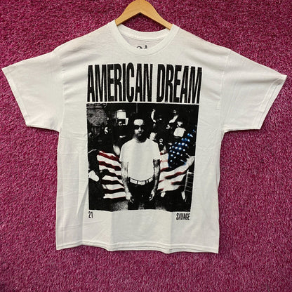 21 Savage American Dream Flag Portrait Graphic T-Shirt XL