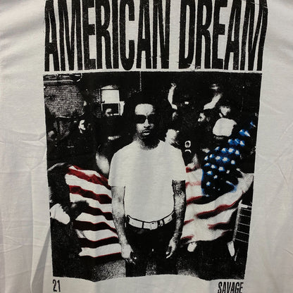 21 Savage American Dream Flag Portrait Graphic T-Shirt XL