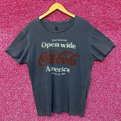 Coca-Cola Enjoy Coke 1984 Open Wide America Promo Tee L