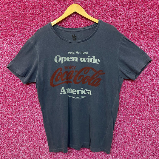 Coca-Cola Enjoy Coke 1984 Open Wide America Promo Tee L