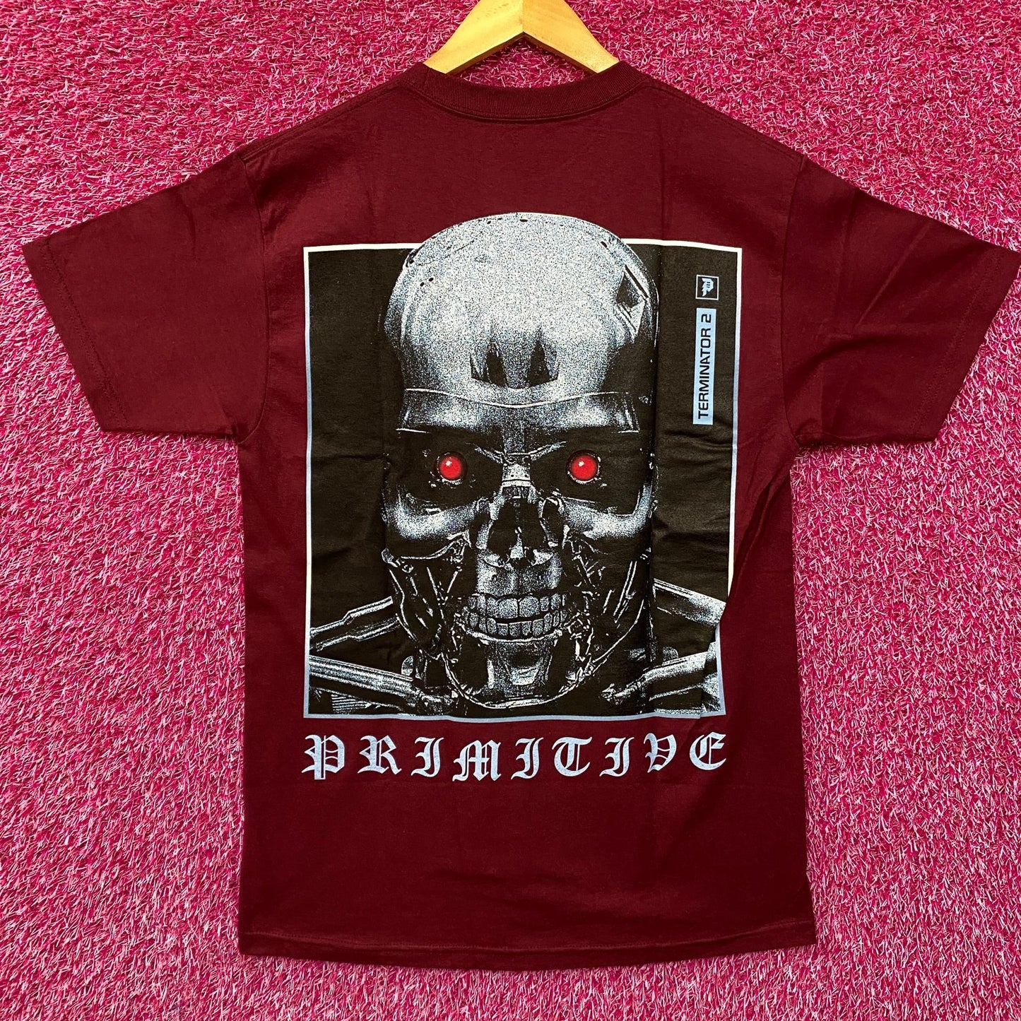 Primitive X Terminator 2 Machine Burgundy T-Shirt Medium