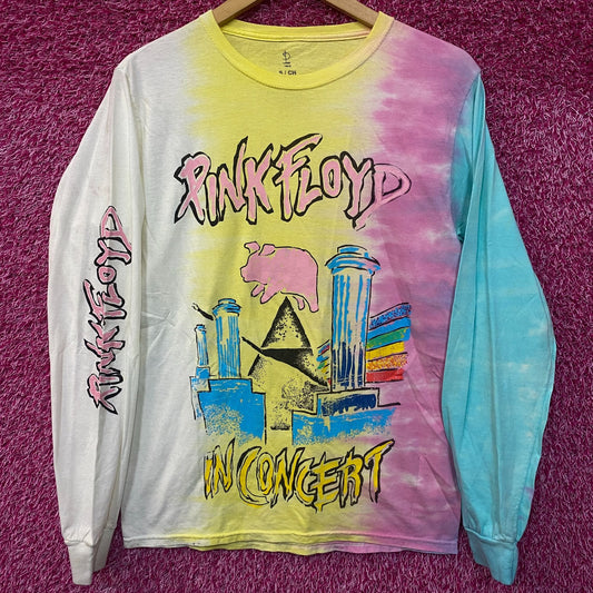 Pink Floyd In Concert Long Sleeve Tie Dye Tshirt size Small