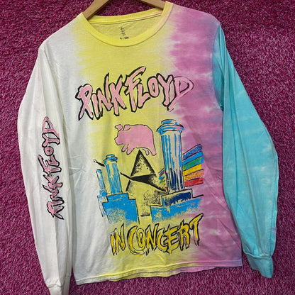Pink Floyd In Concert Long Sleeve Tie Dye Tshirt size Small