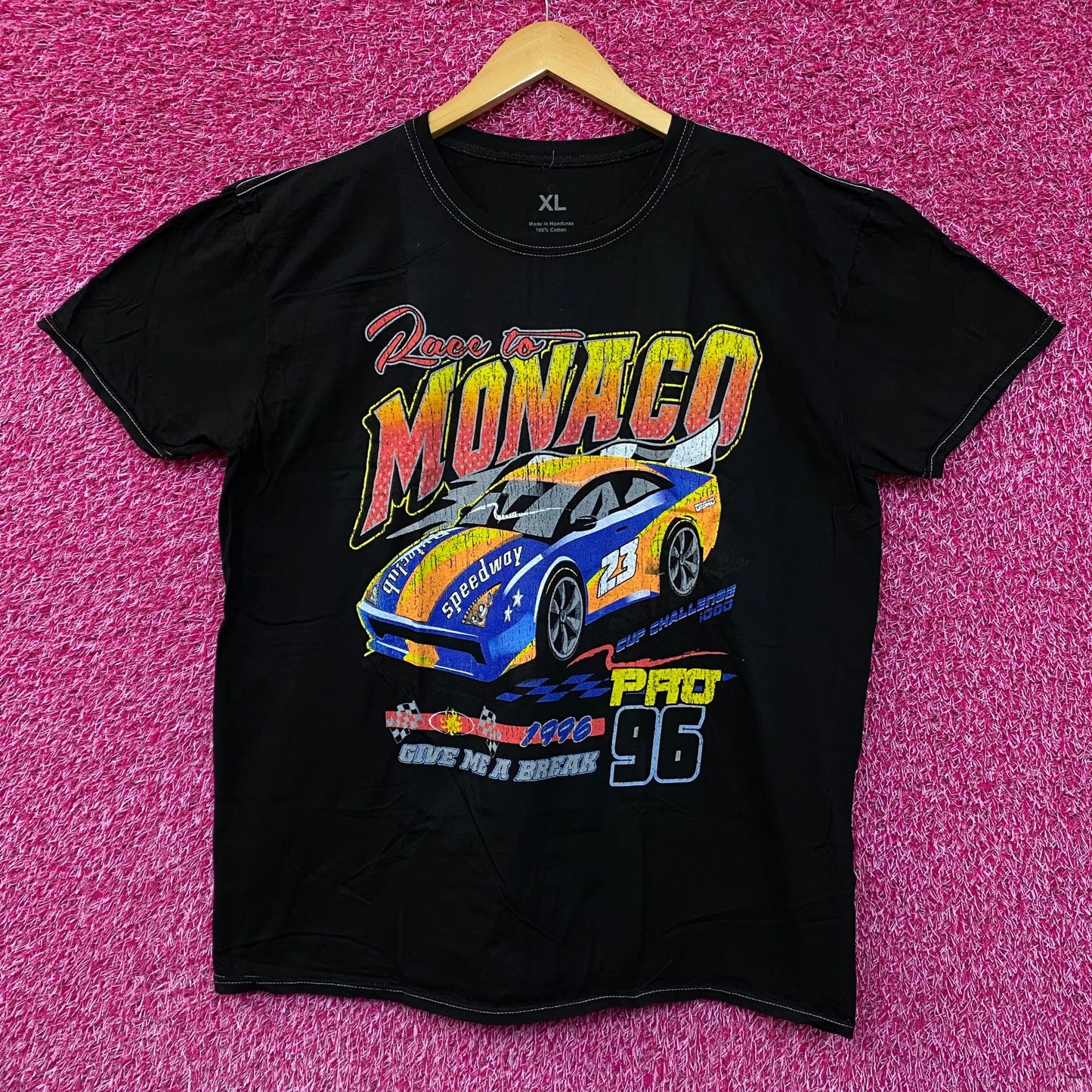 Race to Monaco Nascar Style Racing Tshirt size Extra Large