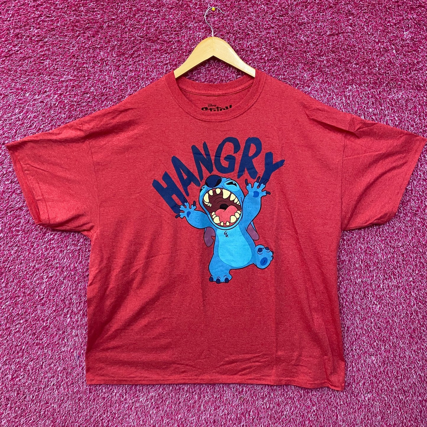 Disney Lilo & Stitch Hangry Stitch Animated Movie Red T-Shirt 2XL