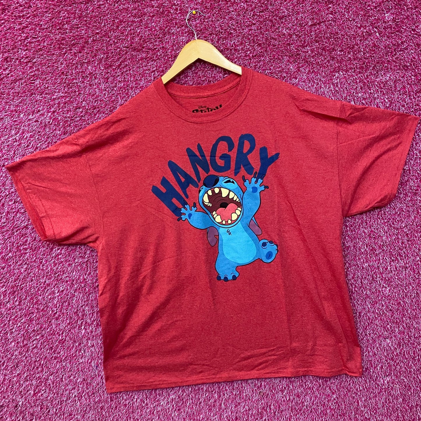 Disney Lilo & Stitch Hangry Stitch Animated Movie Red T-Shirt 2XL