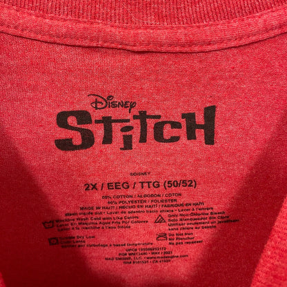 Disney Lilo & Stitch Hangry Stitch Animated Movie Red T-Shirt 2XL