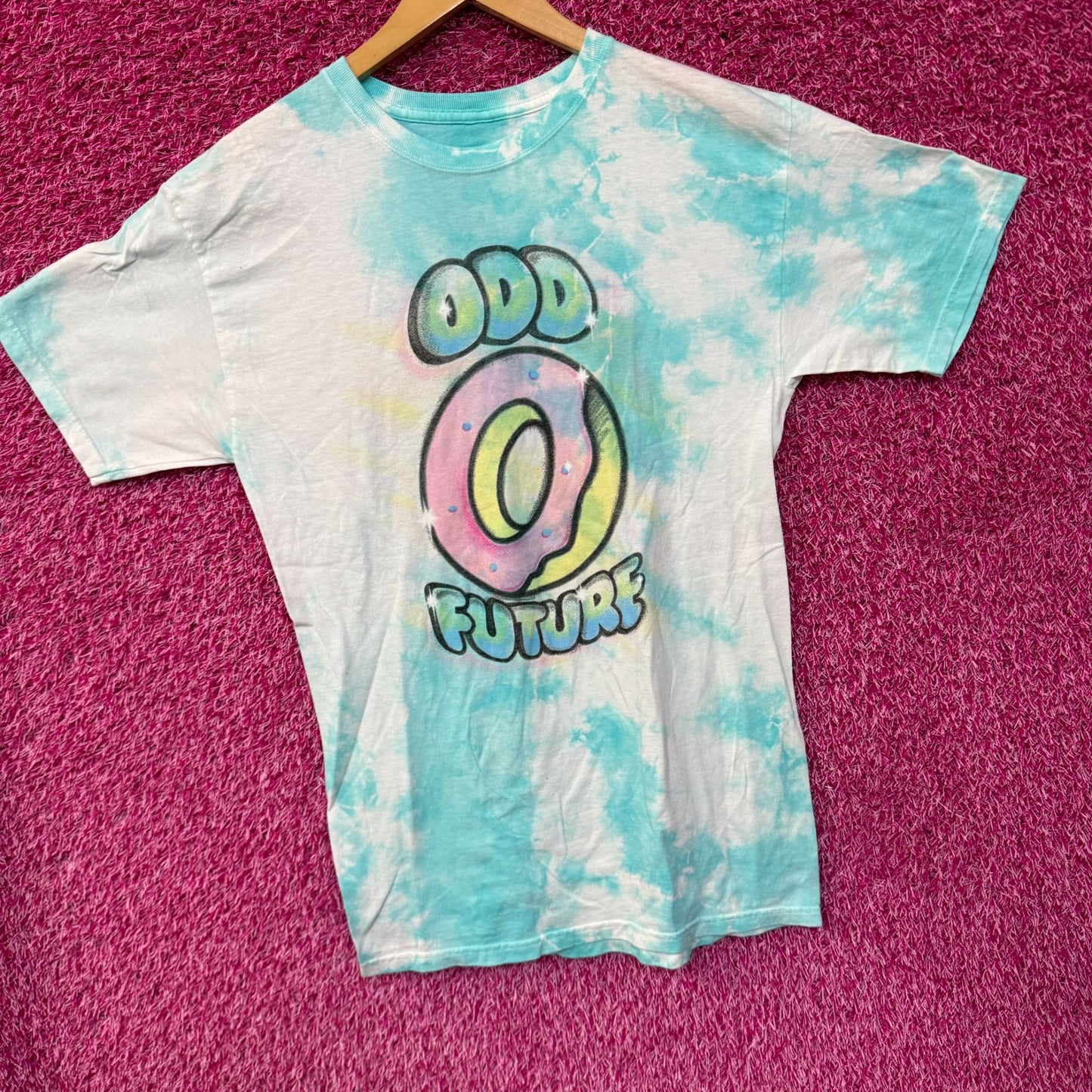 Odd Future Airbrush Iced Out Donut Logo Hip Hop Tie Dye M