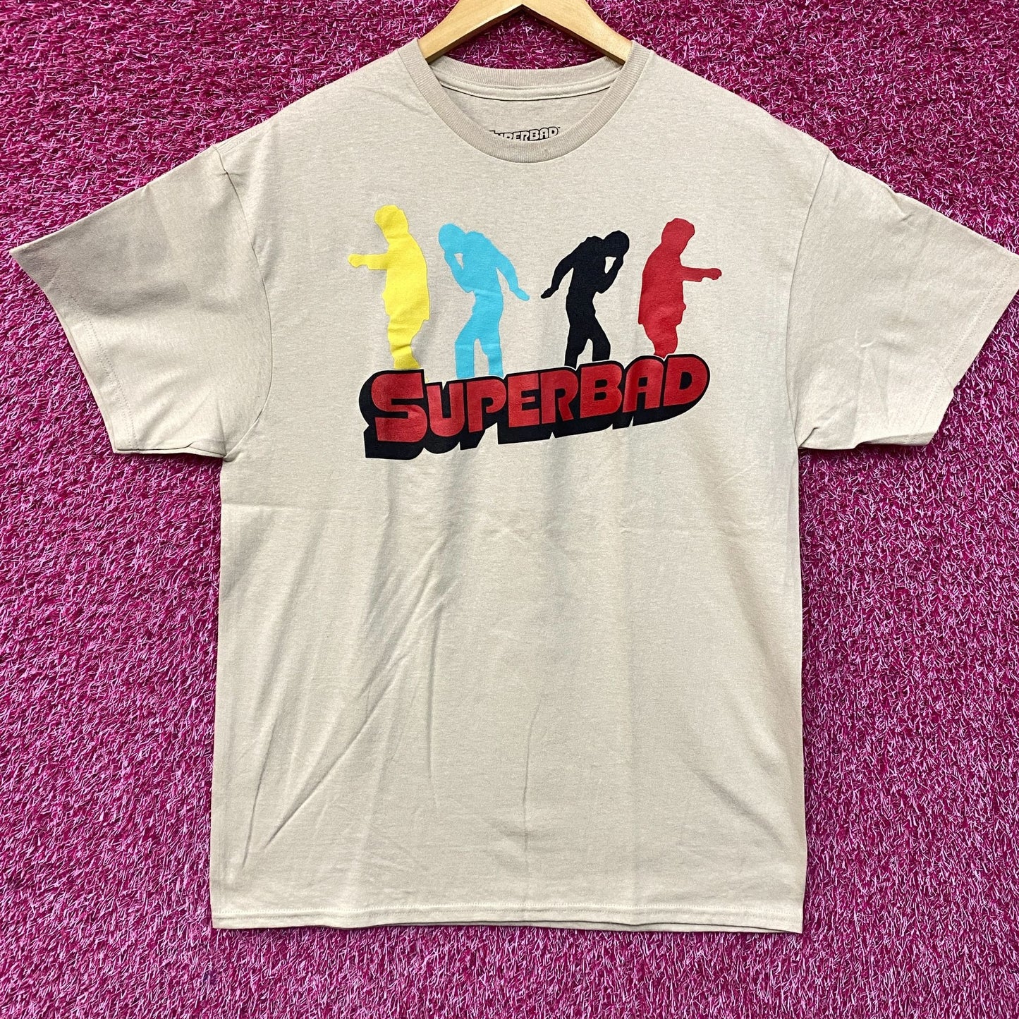 Superbad Mclovin Movie Shirt Movie Logo Vintage Style Beige T-Shirt Large