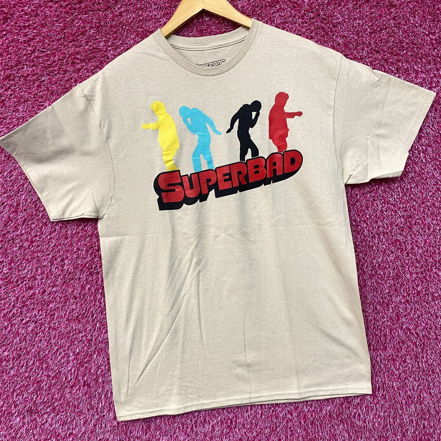 Superbad Mclovin Movie Shirt Movie Logo Vintage Style Beige T-Shirt Large