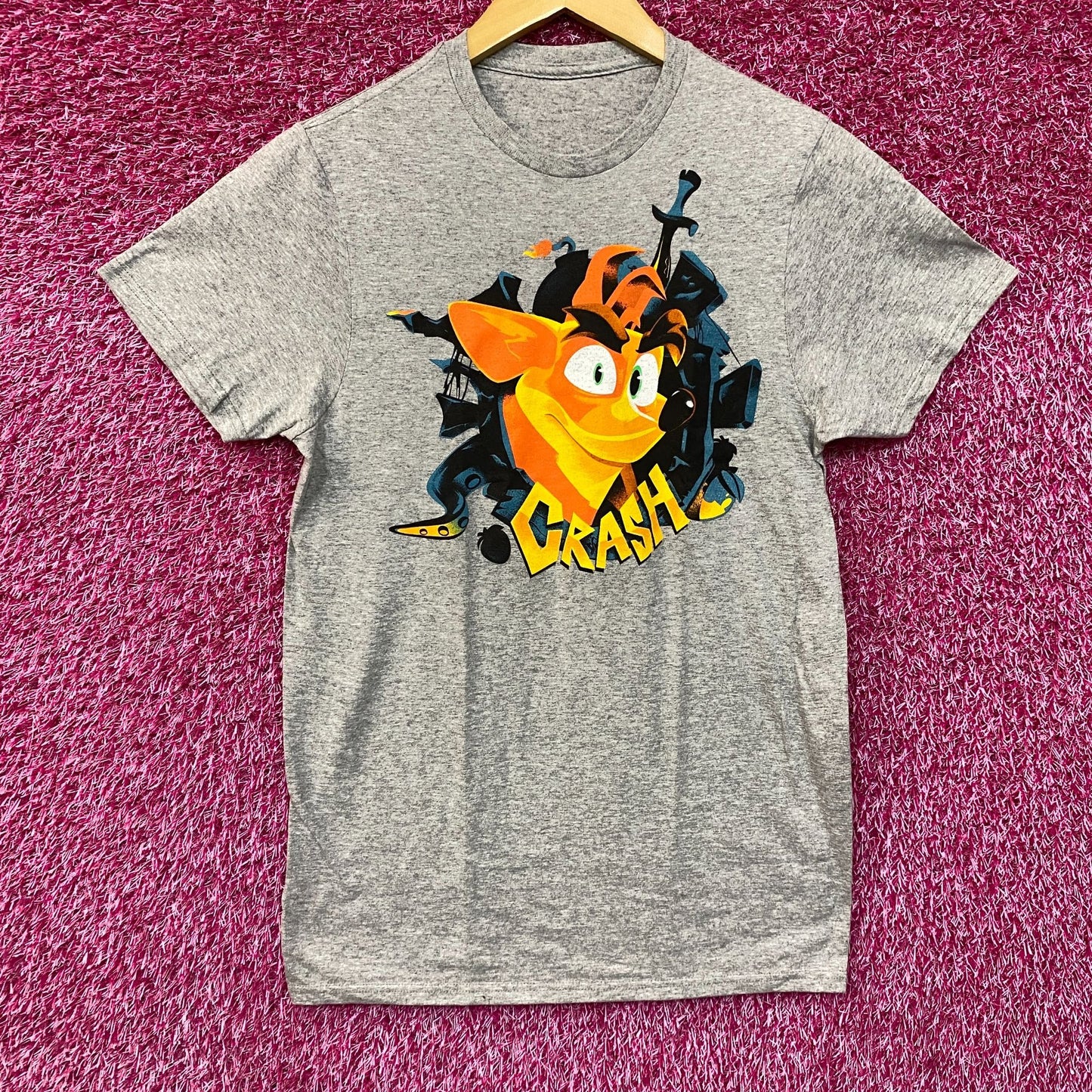 Crash Bandicoot Retro Video Game Classic Graphic Design T-Shirt Large