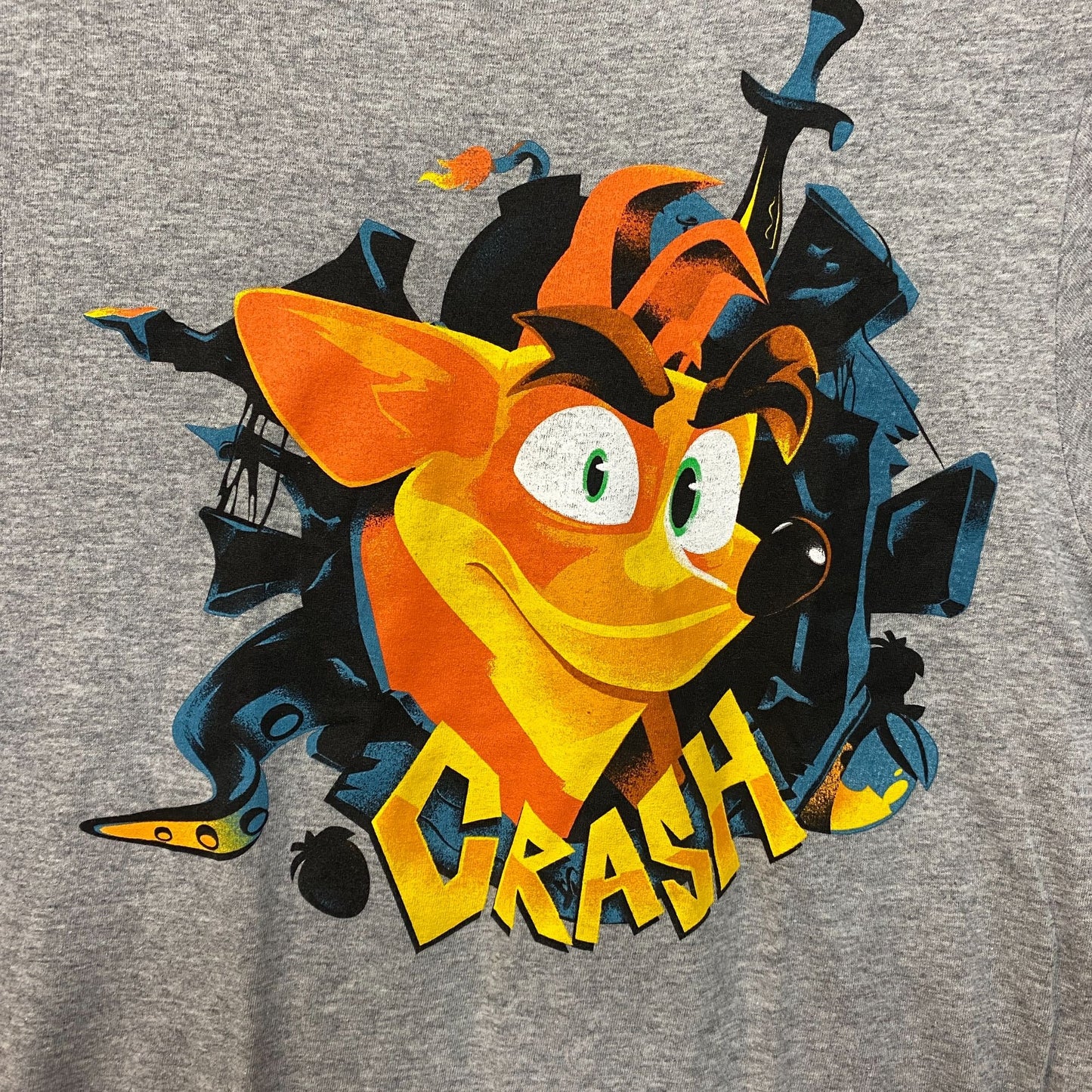 Crash Bandicoot Retro Video Game Classic Graphic Design T-Shirt Large