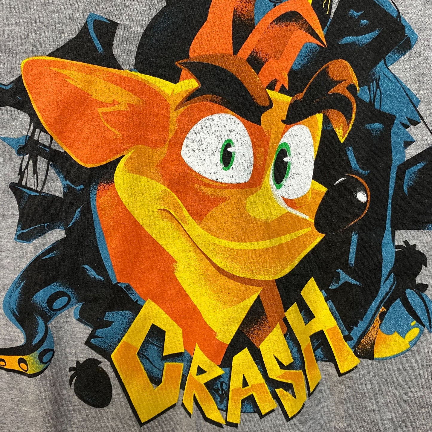 Crash Bandicoot Retro Video Game Classic Graphic Design T-Shirt Large