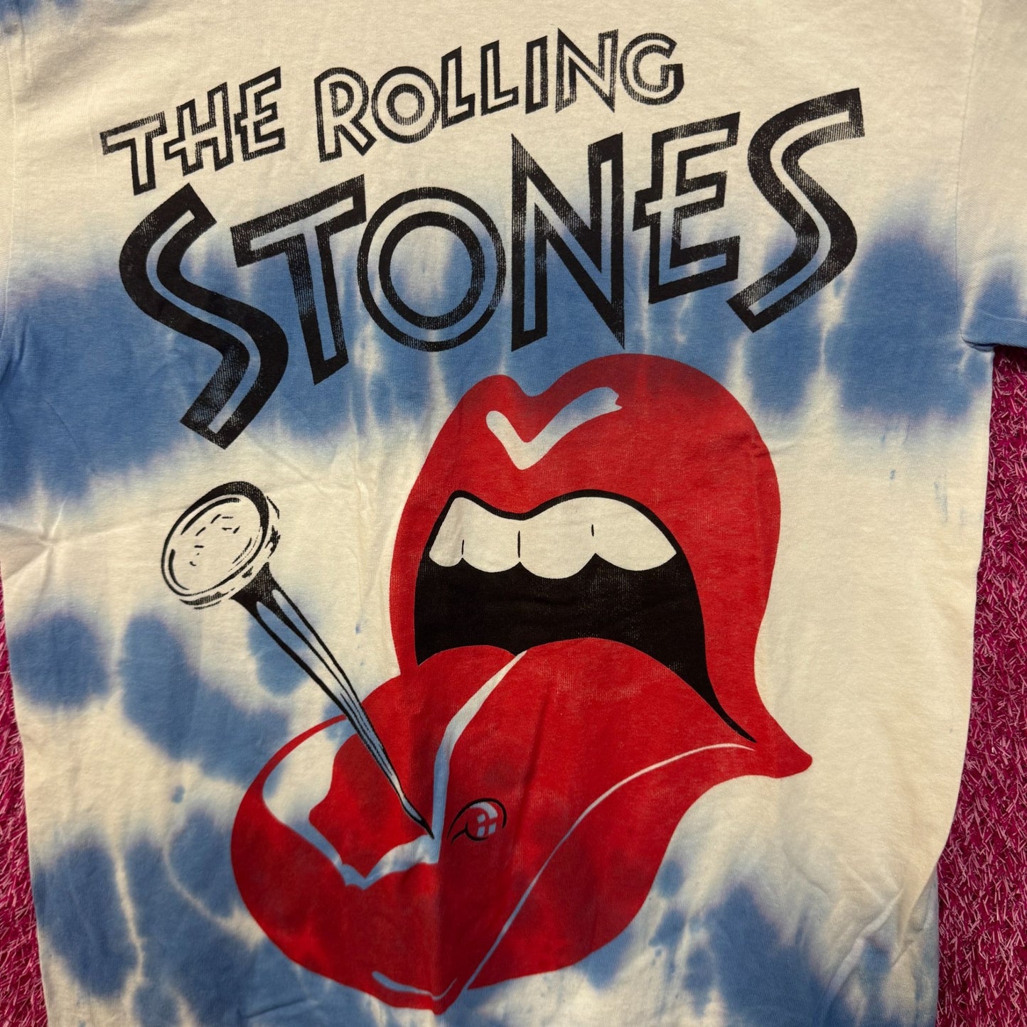 The Rolling Stones Nailed Tongue Hot Lips Rock Tie Dye M