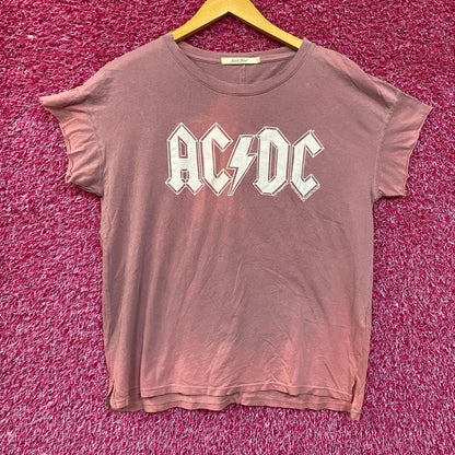 AcDc Ball breaker Tour 1996 Oversized Distressed Womens Tshirt size Small