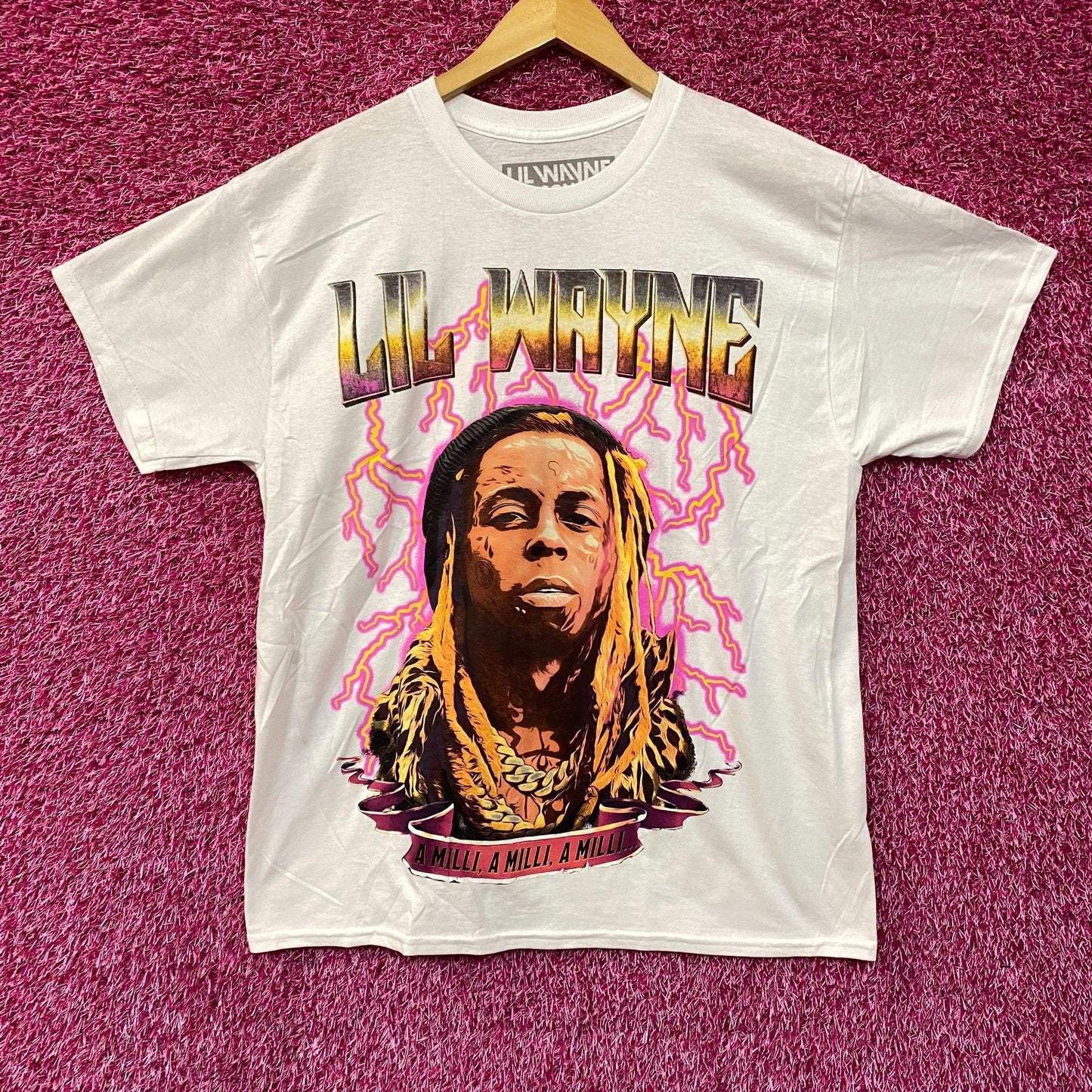 Reason Lil Wayne A Milli Lightning White T-Shirt Large