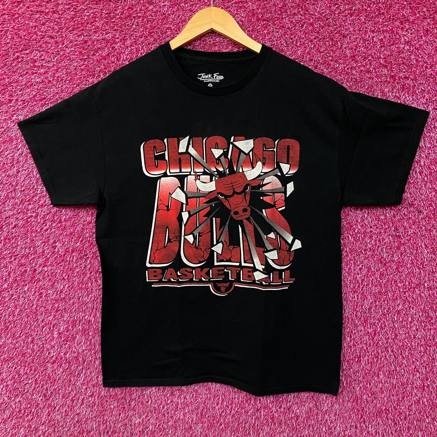 Chicago Bills Junk Food Clothing Chicago Bulls Break Through Graphic T-Shirt Medium