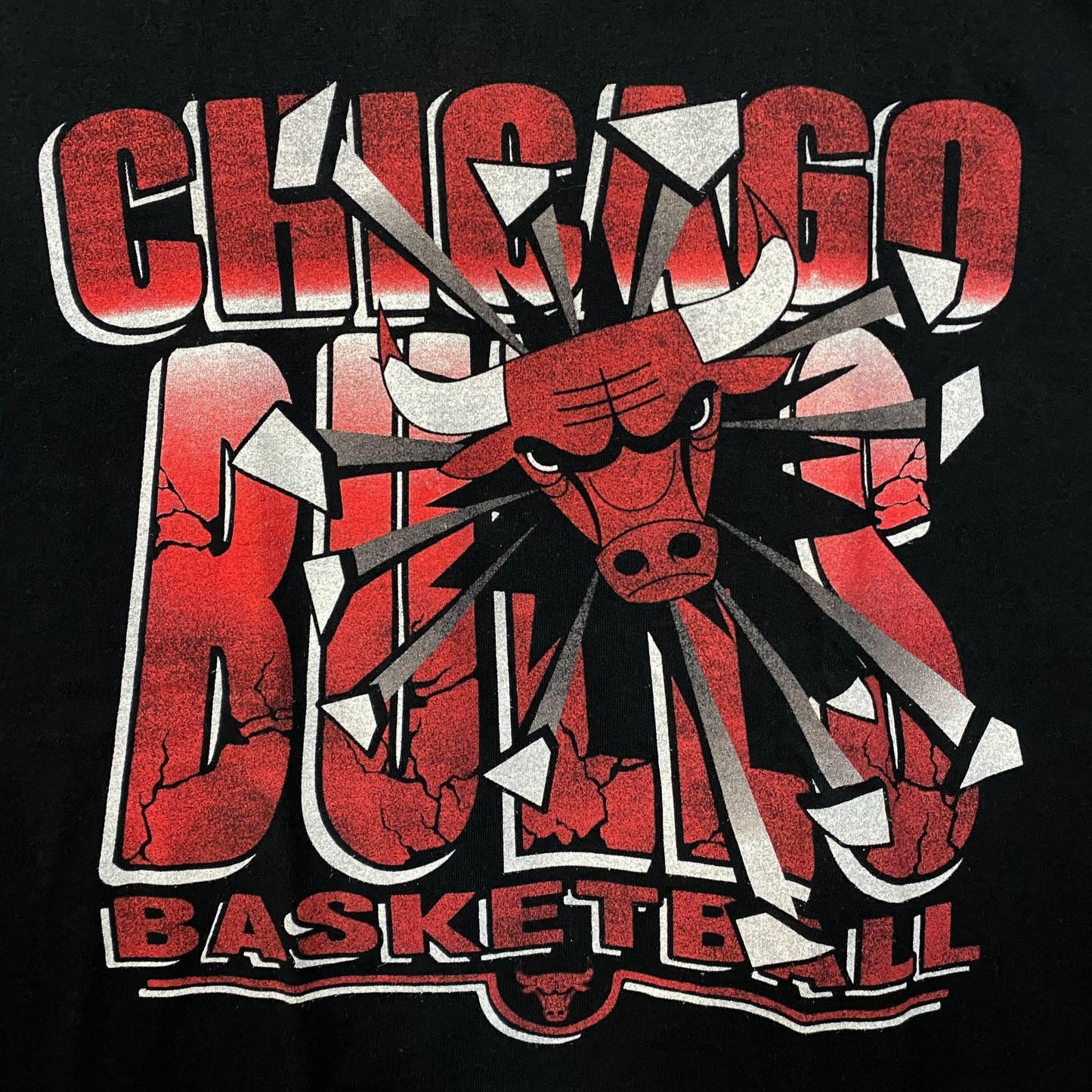 Chicago Bills Junk Food Clothing Chicago Bulls Break Through Graphic T-Shirt Medium
