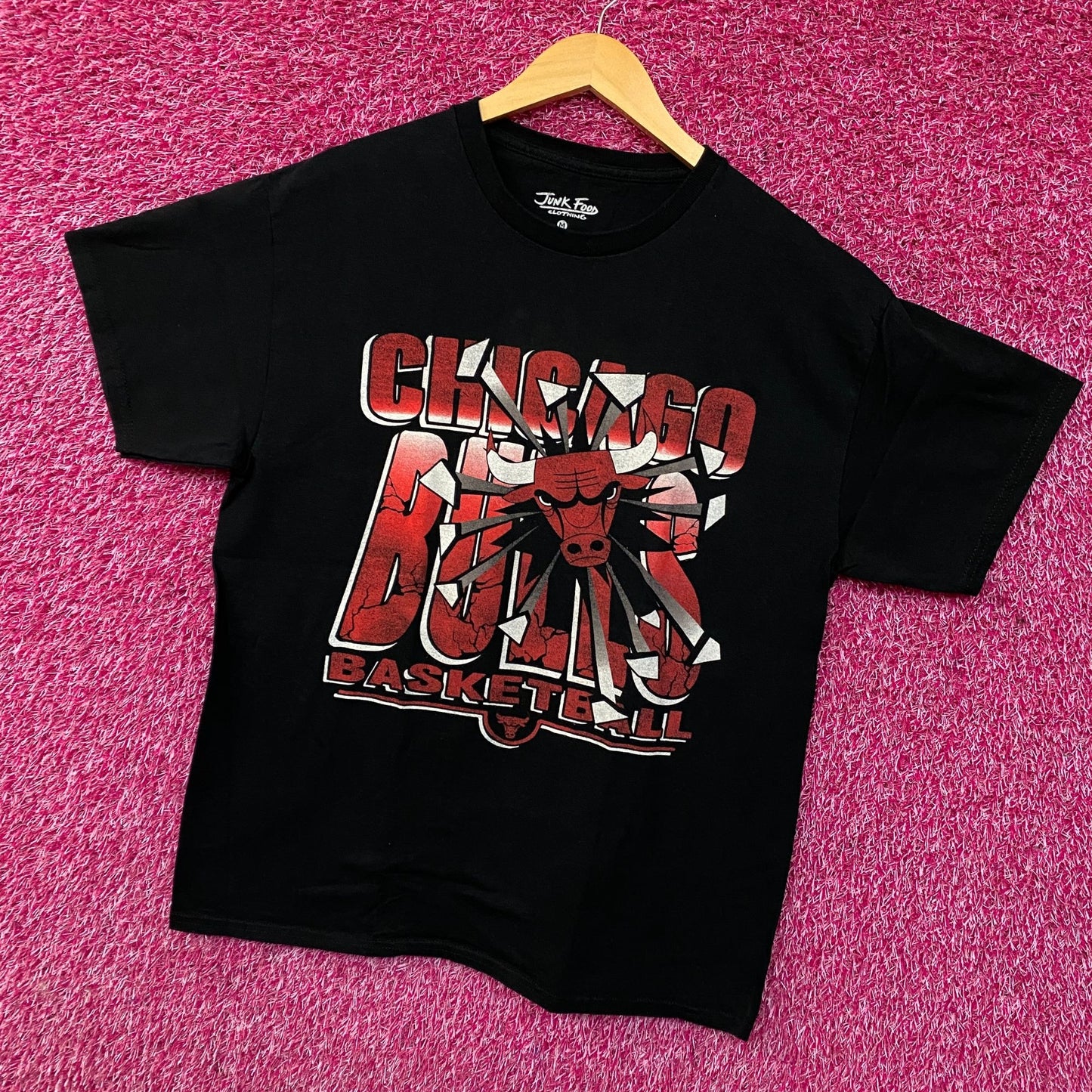 Chicago Bills Junk Food Clothing Chicago Bulls Break Through Graphic T-Shirt Medium