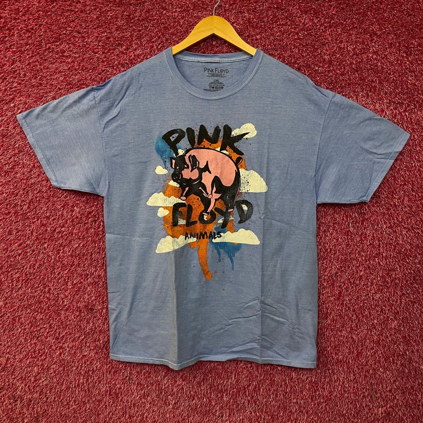 Pink Floyd Album Animals Art Flying Pig Graphic T-Shirt L/XL