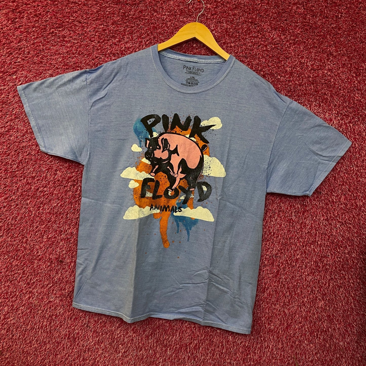 Pink Floyd Album Animals Art Flying Pig Graphic T-Shirt L/XL