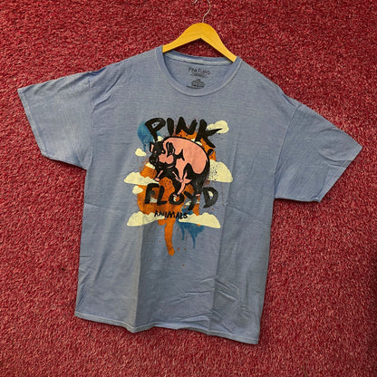Pink Floyd Album Animals Art Flying Pig Graphic T-Shirt L/XL