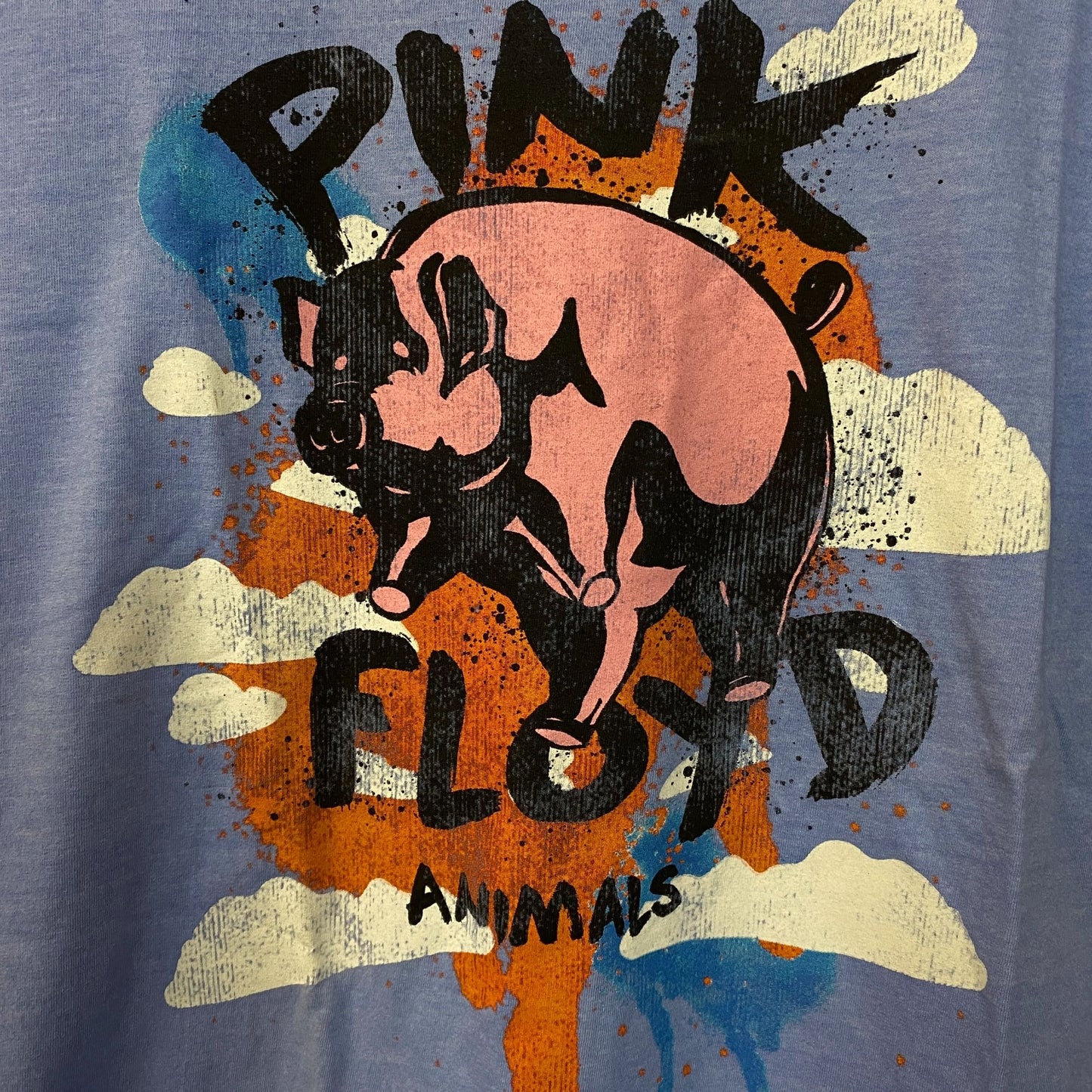 Pink Floyd Album Animals Art Flying Pig Graphic T-Shirt L/XL