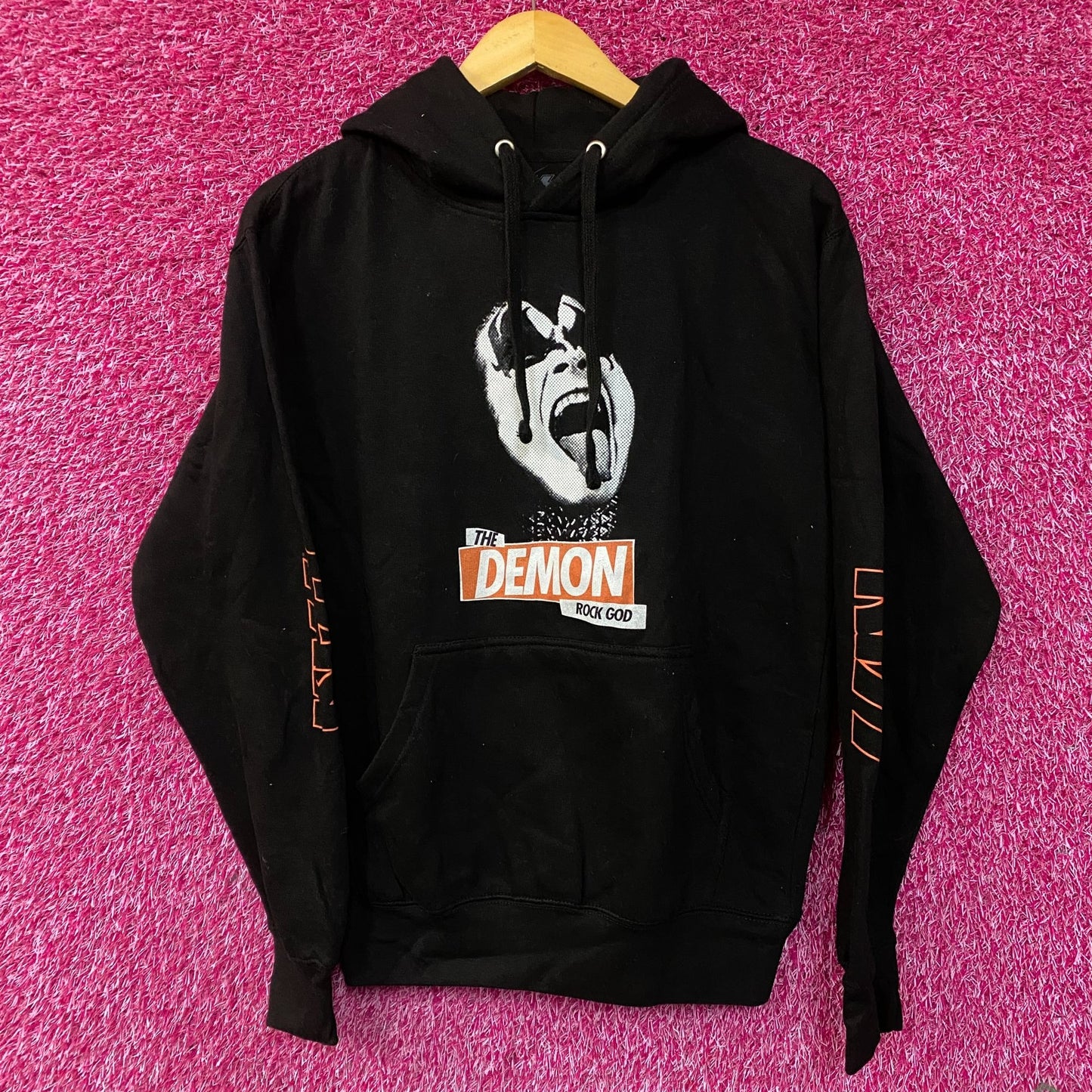 Kiss The Demon Rock God Rock Band Hoodie Small