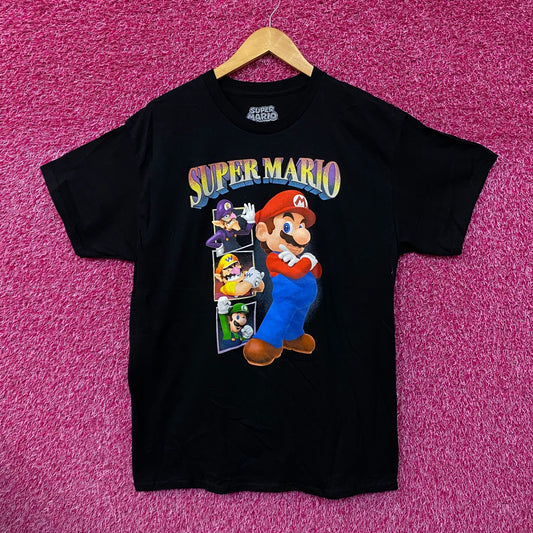 Super Mario Bros Luigi Mario Wario Waluigi Nintendo Tee L