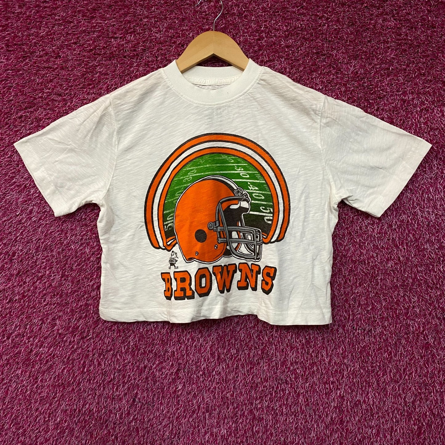 Junk Food Clothing NFL Cleveland Browns Game Time Women's Mock Neck Crop Tee XS