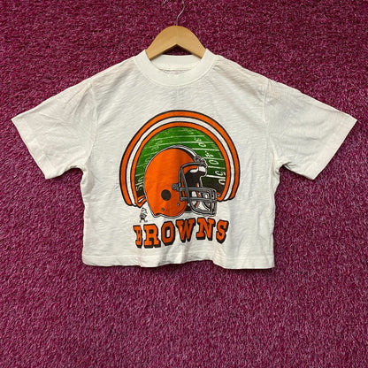 Junk Food Clothing NFL Cleveland Browns Game Time Women's Mock Neck Crop Tee XS