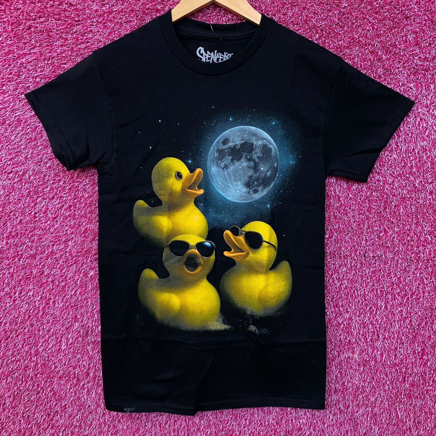Spencer's Three Rubber Duck Moon Graphic T-Shirt Small