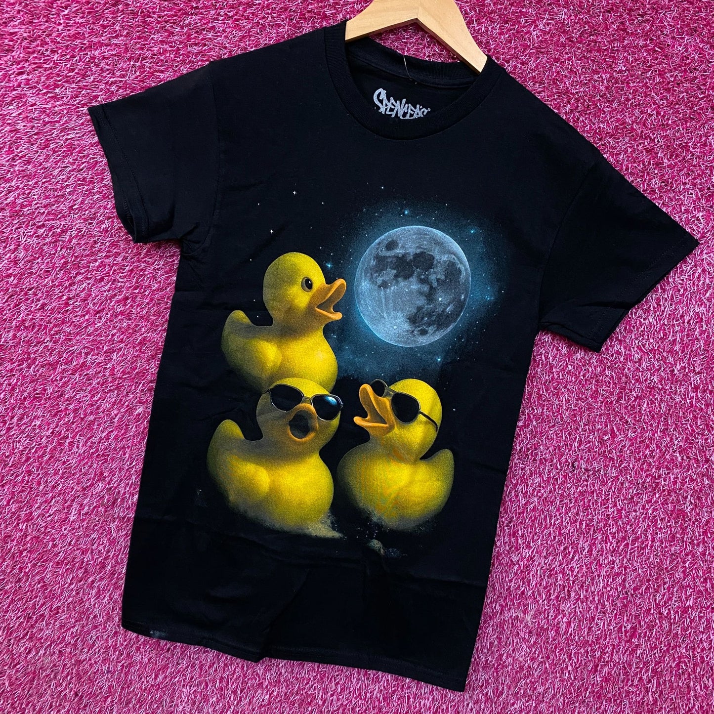 Spencer's Three Rubber Duck Moon Graphic T-Shirt Small