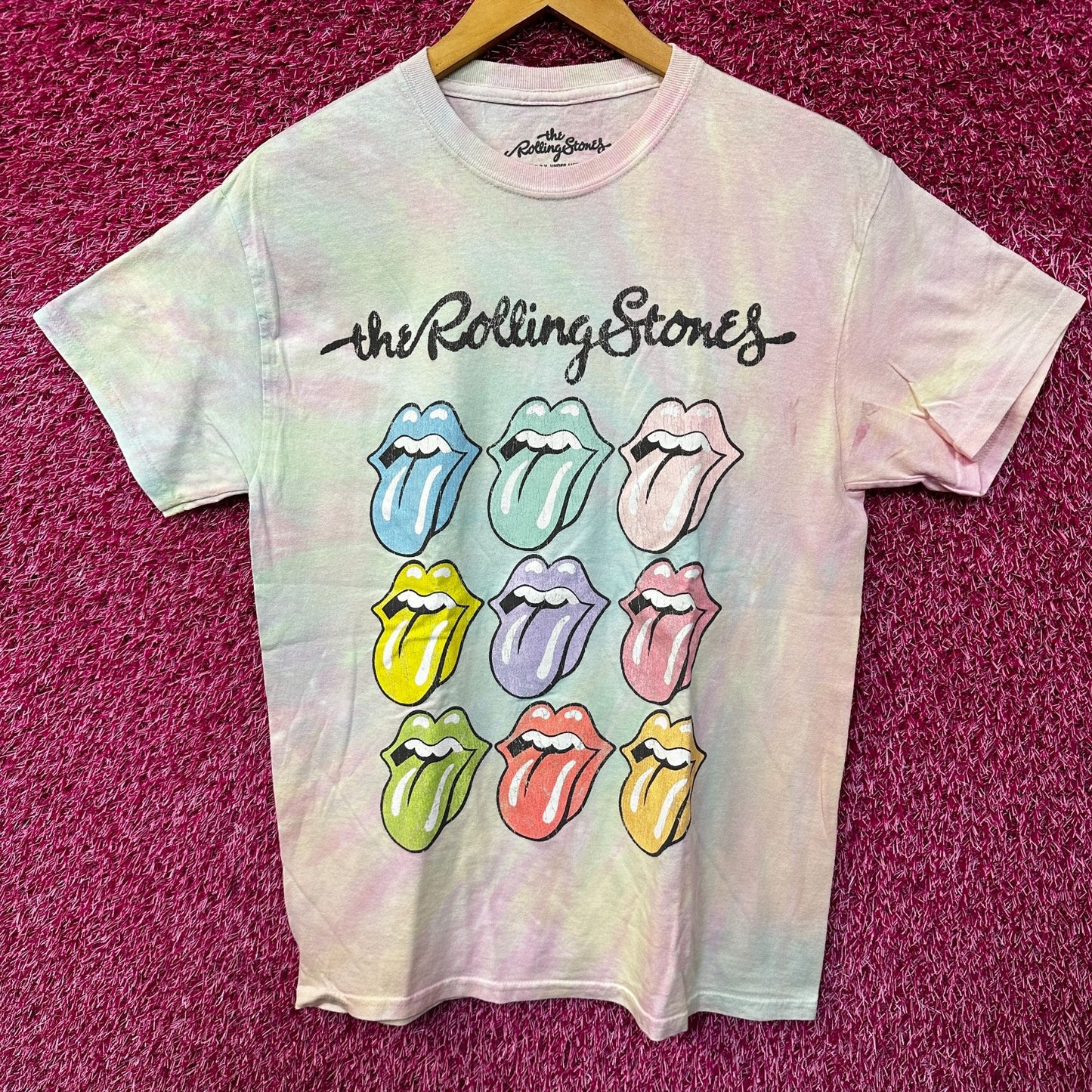 The Rolling Stones pastel tie dye Rock Tshirt size medium
