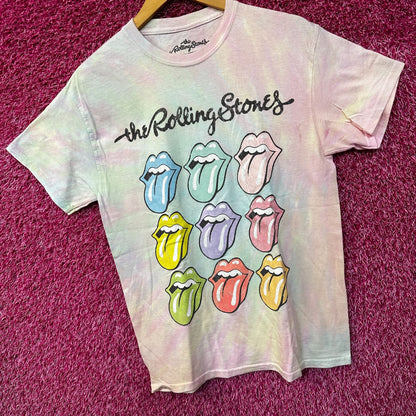 The Rolling Stones pastel tie dye Rock Tshirt size medium