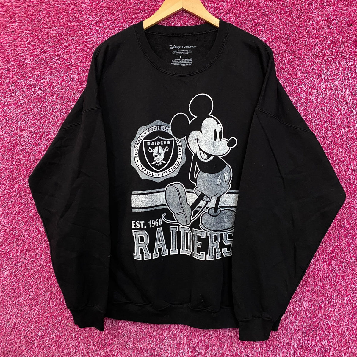 Junk Food X Las Vegas Raiders Black Oversized Crewneck size Small