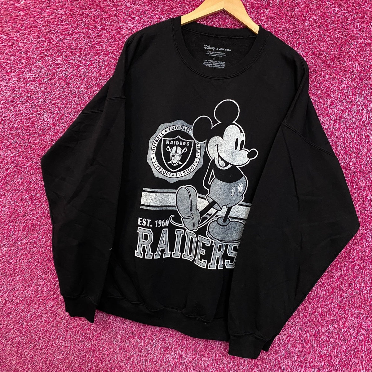 Junk Food X Las Vegas Raiders Black Oversized Crewneck size Small