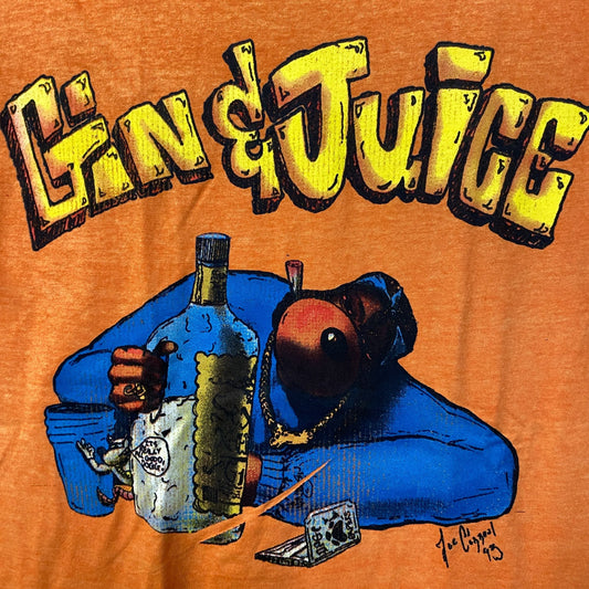 Death Row Records Gin & Juice Snoop Doggy Dog Graphic T-Shirt Medium