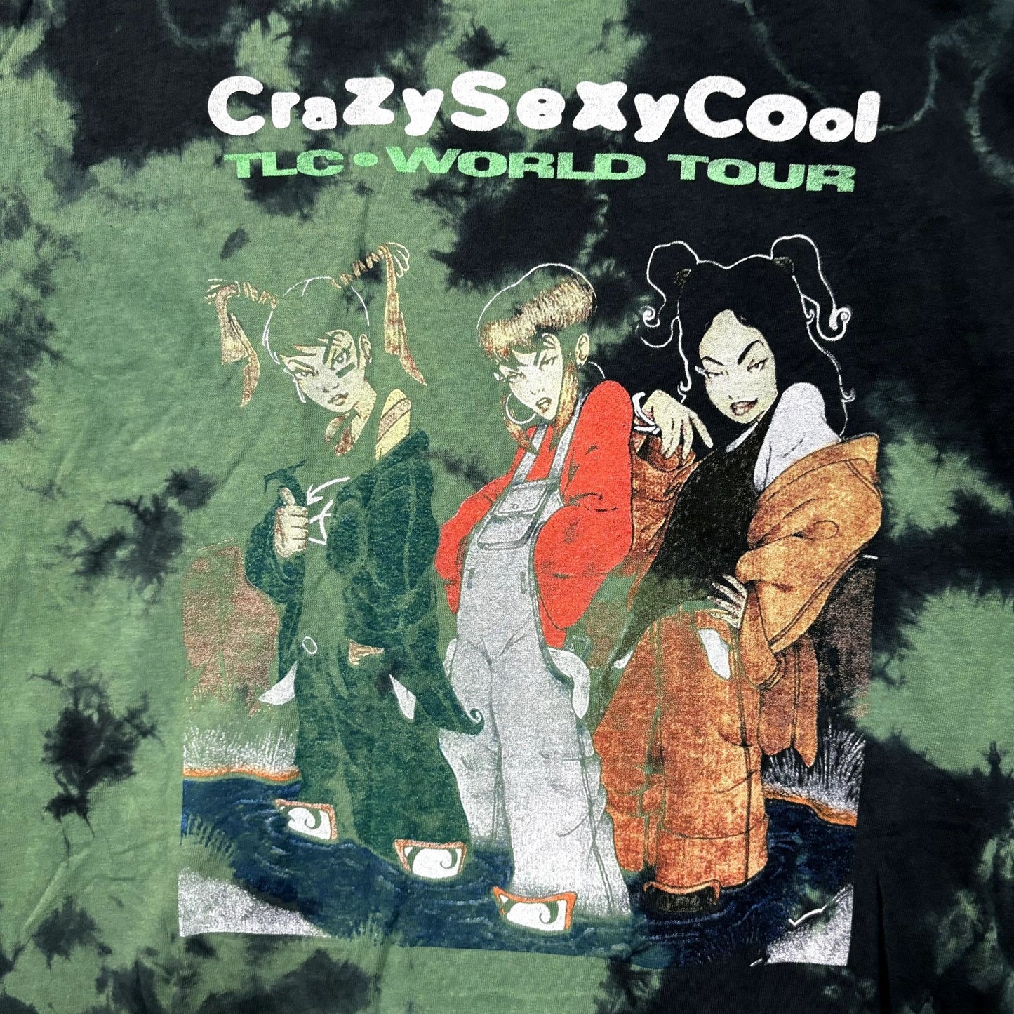 TLC Crazy Sexy Cool World Tour Animated Hip Hop Tie Dye L
