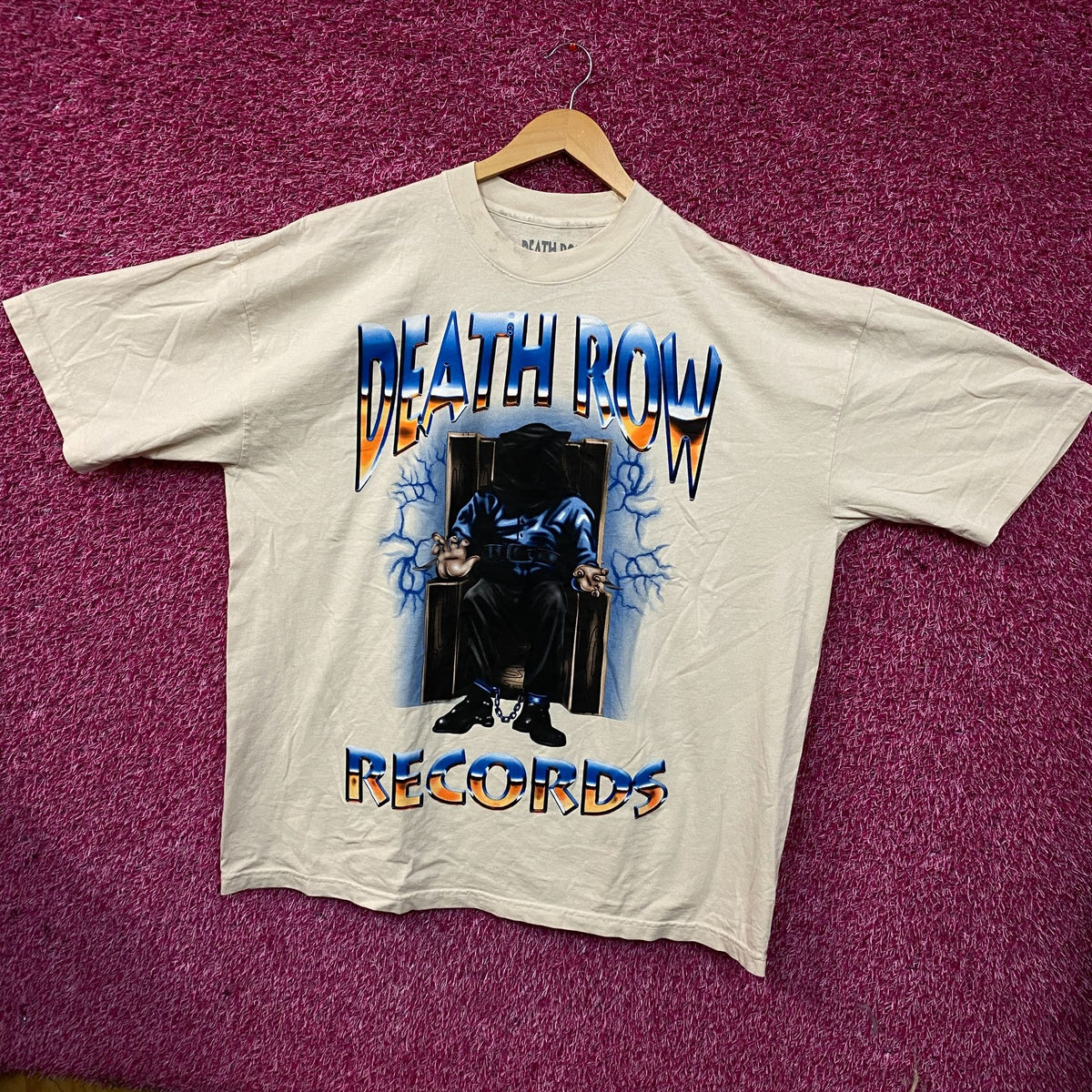 Death Row Records Puffy Electric Chair Inmate Logo Rap Tee 2XL