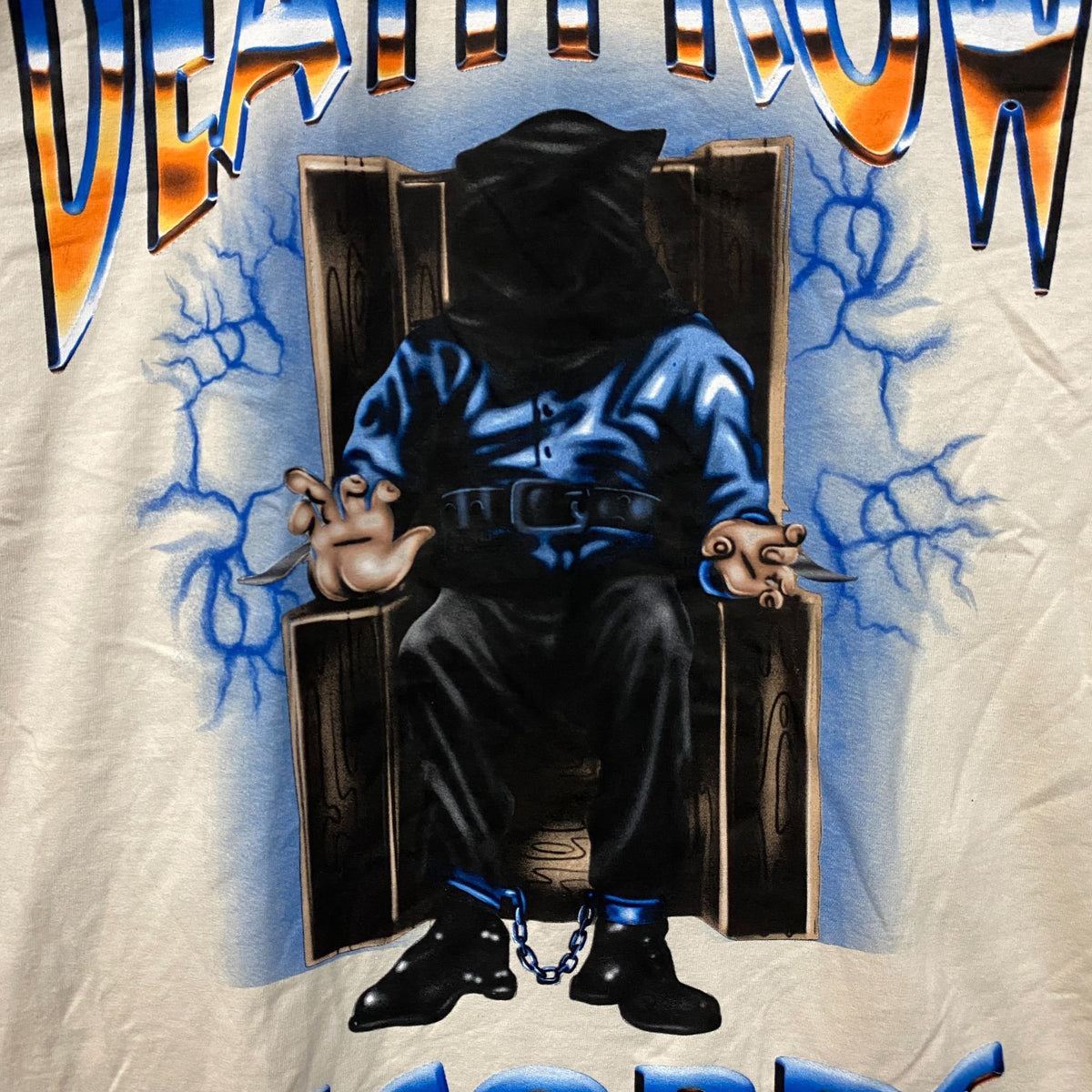 Death Row Records Puffy Electric Chair Inmate Logo Rap Tee 2XL