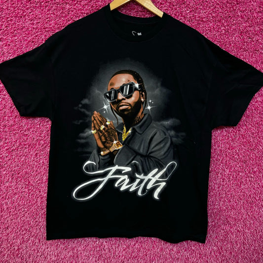 Pop Smoke Faith Airbrush Funeral Tribute Drill Rap Tee XL