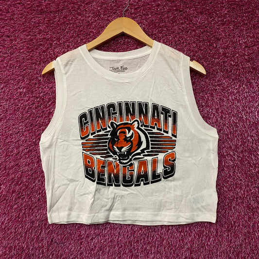 Junk Food Clothing NFL Cincinnati Bengals Cropped Sleeveless T-Shirt Medium