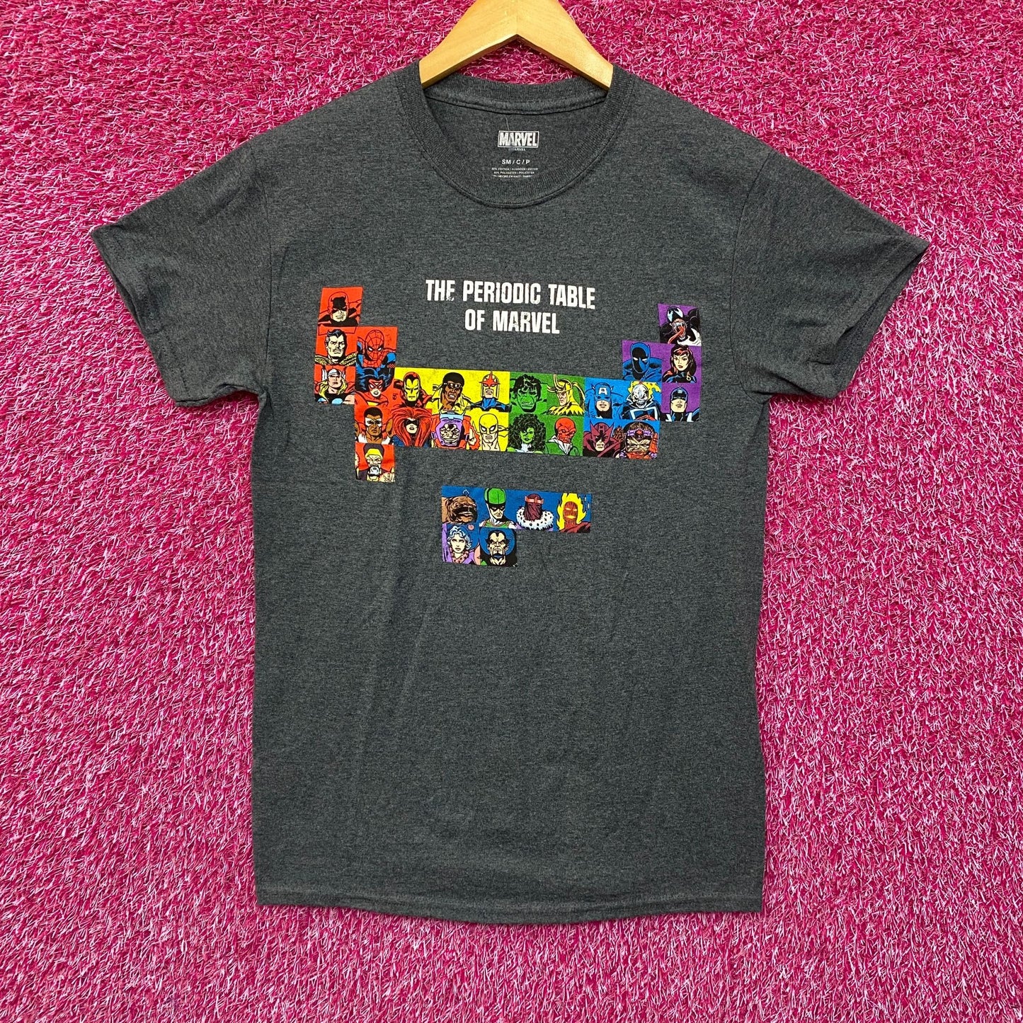 Marvel Comic Periodic Table Super Hero Tshirt Size Small