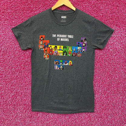 Marvel Comic Periodic Table Super Hero Tshirt Size Small