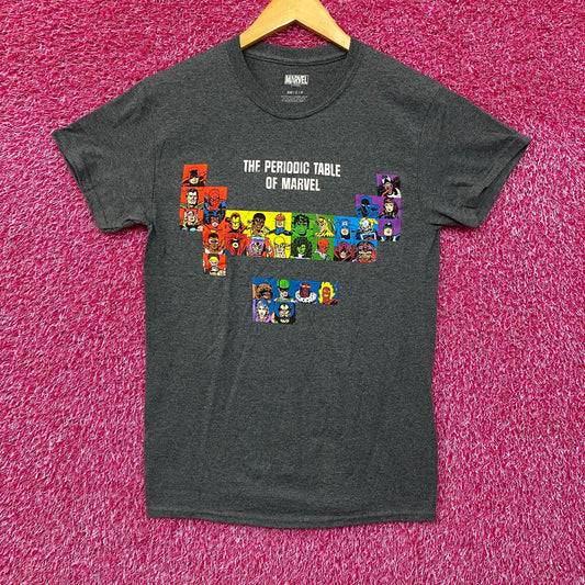 Marvel Comic Periodic Table Super Hero Tshirt Size Small